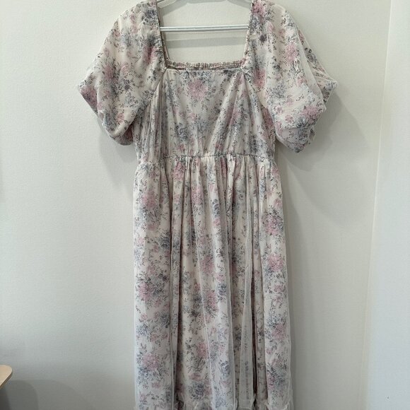 PinkBlush Ivory Floral Maternity Maxi Dress Size XL - Picture 1 of 5